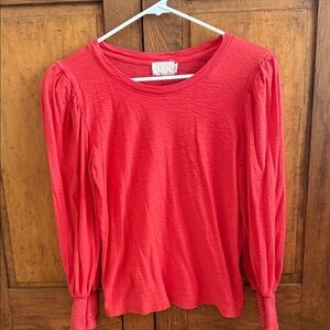 Nation LTD Vibrant Burnt Orange Long Sleeve Top